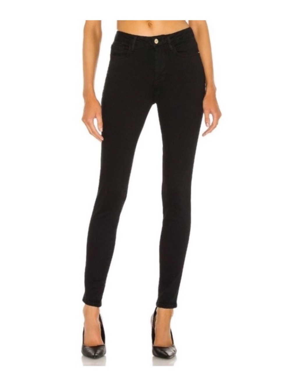Frame El One Skinny Crop Black Larsen Ankle Size 2 NWT Reg $218